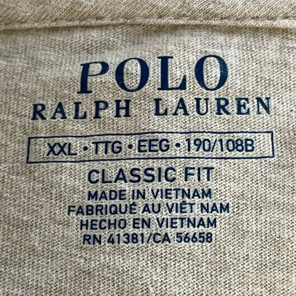 Polo Ralph Lauren | Oatmeal Beige Logo Classic Fit Long Sleeve Tee Shirt